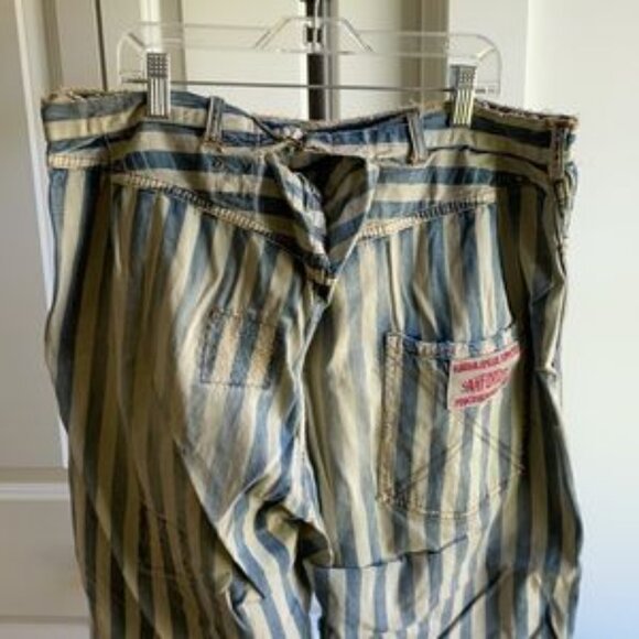 Women Pants & Jumpsuits Magnolia Pearl Railroad Striped Cotton Trousers - Picture 4 of 5